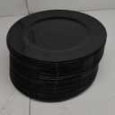 100Pcs Black Plastic Plates 7.5 Inch, Black Disposable Heavy Duty Dessert Plates, Round Salad Plates for Wedding Party