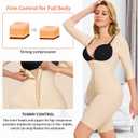 LANCS Shapewear for Women Tummy Control Fajas Colombianas Body Shaper Waist Trainer Post Surgery Compression Garment (Beige, M)