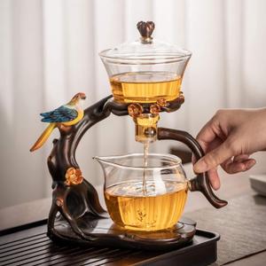 Kungfu Glass Tea Set Automatic Glass Teapot Set (Bird)