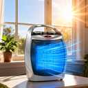 Garvee Portable Electric Space Heater - 1500W/750W Thermostat, 2-in-1 Fast Heating Ceramic Desk Heater & Fan, Safe Quiet <45 dB for Office, Room, Under Desk Use, Tip-Over Overheat Protection, Silver