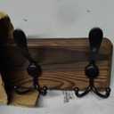 Gohiuo Rustic 38.6" Large Coat Rack Wall Mount, Long Wood Coat Hooks with 10 Triple Hooks, Heavy Duty Wooden Coat Hanger Wall Mount for Entryway, Farmhouse Hanging Jackets, Coats, Hats, Bags,Towel