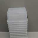 Citylife 1.3 QT 10 Pack Small Storage Bins Plastic Storage Container Stackable Box with Lids for Organizing, Clear White