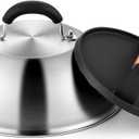 9 Inch Griddle Basting Cover & Burger Grill Press Kit, Joyfair Stainless Steel Cheese Melting Dome with Cast Iron Bacon Patty Press for Outdoor Flattop BBQ Grilling, Heavy Gauge Material (Round)
