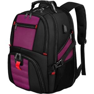 YOREPEK 18.4 Laptop Backpack, Large Backpacks Fit Most 18 Inch Laptop with USB Charger Port, TSA Friendly Flight Approved Weekend Carry on Backpack with Luggage Strap for Men and Women, Purple