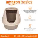 Amazon Basics No-Mess Hooded Enclosed Cat Litter Box with Odor Control and Swinging Door, Standard, 21" x 16" x 15", Multicolor