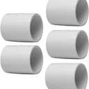 5PCS 2" PVC Pipe Fitting Coupling Connector Adapter Pipe Fitting Slip (Socket x Socket) Schedule 40 White Color