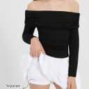 EXARUS Girls Dress Off The Shoulder Bodycon Bubble Long Sleeve Teen | Tween Homecoming Graduation Dance Formal Prom Party Cocktail New Year Stretchy Ruched Mini A-Line Dresses Kids