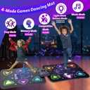 Dance Mat Toys for 3-12 Year Old Girls Boys,Dance Mat for Kids with Light Up 12-Buttons, 2-Player Dance Toy for Toddler with 5 Modes,Birthday Xmas Gifts for 3 4 5 6 7 8 9 10+ Year Old Girls Boys Kids