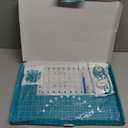 Headley Tools Rotary Cutter Set - 45mm Fabric Cutter, 5 Extra Rotary Blades, A3 Cutting Mat, Quilting Ruler and Sewing Clips, Craft Knife Set, Ideal for Crafting, Sewing, Patchworking, Turquoise