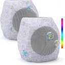 Outdoor Solar Rock Bluetooth Speakers with Colorful Lights, Deep Bass IPX4 Waterproof Speaker, Solar-Powered, TWS Paring, Durable Design, Perfect for Pool Garden and Outdoor Activities -2 Pack