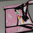 WENRENER Kids Travel Tray, Car Seat Tray for kids Travel, Toddler Road Trip Essentials With Drawing Kit, Toddler Lap Desk Organizer for Car, Carseat Table for Airplane (Dark Pink)