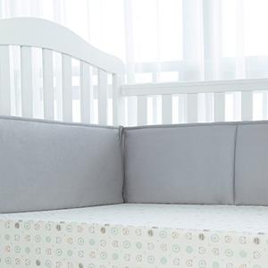 TILLYOU Microfiber Breathable 4 Piece Crib Bumper 9,5in×27in. 9,5in×51in.