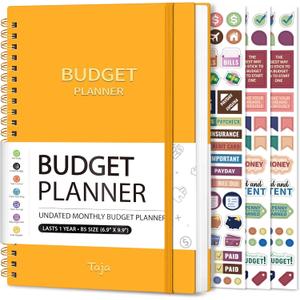 Budget Planner - Monthly Budget Book with Expense Tracker Notebook, Undated Bill Organizer & Finance Planner to Take Control of Your Money, Account Book to Manage Your Finances-Yellow