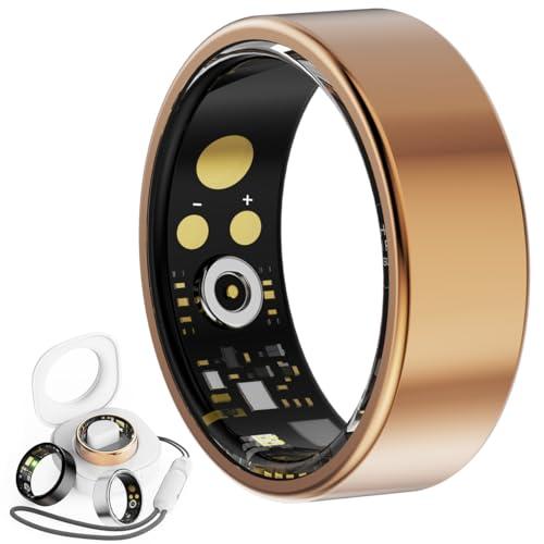 ailyfu Smart Ring for Women Men, Fitness Tracker Ring with Sleep and Heart Rat Monitor, Health Ring with Steps, Distance & Calorie Count, IP68 Waterproof (Gold, 9#)