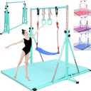Foldable Gymnastics Bar,5FT Horizontal bar,Adjustable Kids Training bar for Kids Ages 3-15,Kids Gymnastics bar,Triangle Stable Structure-Gym Equipment for Home