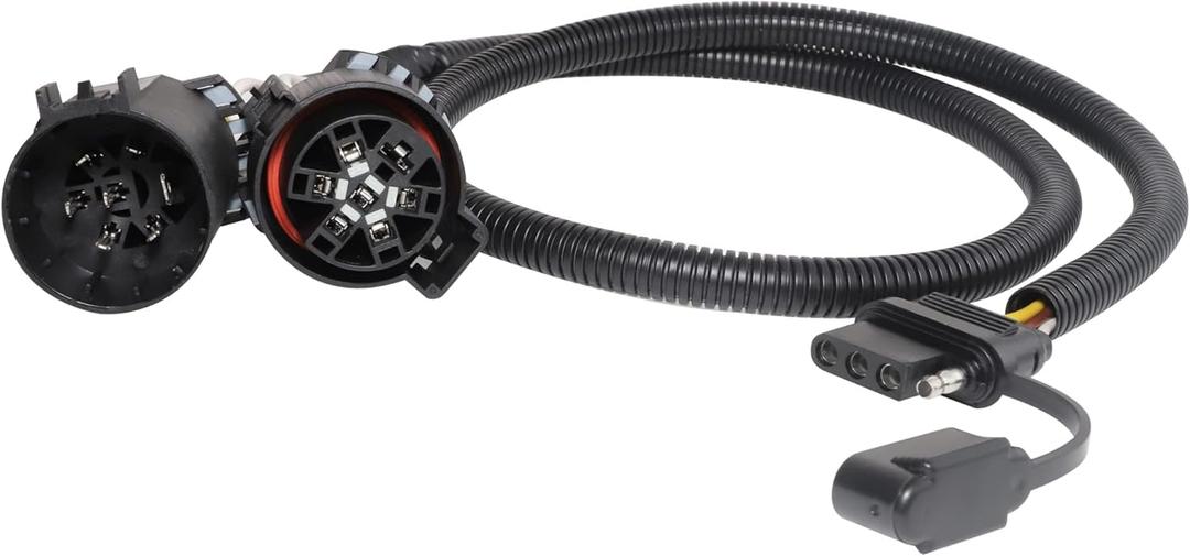 MECMO 55384 Replacement USCAR 7 Pin to 4 Pin Trailer Harness for Installing Tailgate Light Bar Adapter, USCAR 4-Pin Trailer Extension Wiring 41 Inches, for USCAR 7 Way & Factory Tow Package