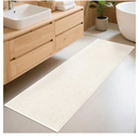 Bathroom Runner Rugs, Thin Absorbent Non-Slip Bath Mat, Quick Dry Low Pile Mats for Bathroom Floor Front of Bathtub,Shower Room,Sink,20"×47",White