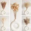 Natural Dried Pampas Grass Decor - 110 Pcs, Contains White Bunny Tails, Artificial Flowers for Bathroom, Office and Baby Shower Decor