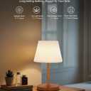 Cordless Touch Table Lamp, 4000mAh Rechargeable Small Desk Lamp with 3 Color Temperatures & Stepless Dimming, Portable LED Bedside Lamp for Bedroom, Living Room, Patio & Camping, Wood Grain