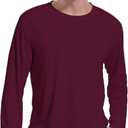Big & Tall Long Sleeve Moisture Wicking Athletic T-Shirt, Maroon, XLT