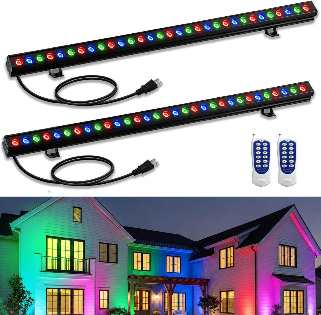 2Pack RGB Wall Washer Lights 100W Outdoor LED Light Bar 213213