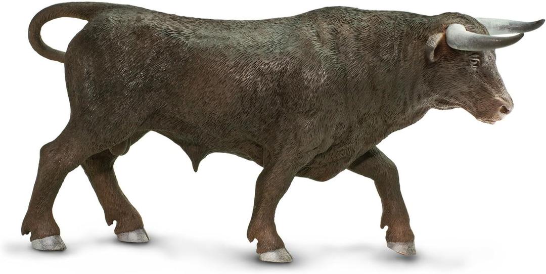 Safari Ltd. Black Bull Figurine - Detailed 6" Plastic Model Figure - Fun Educational Play Toy for Boys, Girls & Kids Ages 3+