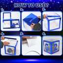 2026 Graduation Decorations - 4Pcs Blue Balloon Boxes with Letters 2026&Grad for Preschool Kindergarten Middle High School College Graduation Party Decorations Class of 2026