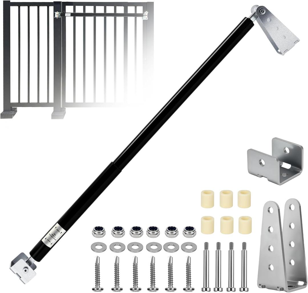 New TB200 Hydraulic Gate Closer, Rust Resistant & Weatherproof Automatic Gate Closer, Adjustable Closing Speed, Fits 60 to 140 Lbs Vinyl, Steel, Wood, Chain Link Fence Gates, Black
