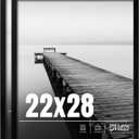 22x28 Picture Frame 2 pack, Display Pictures 22 x 28 Poster Frame, 22x28 Black Photo Frame with HD Plexiglass, Display Frame for Vertical or Horizontal, Classic Collection