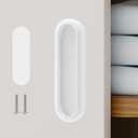 2 x Self-Adhesive Drawer Pulls 4 Inch, Self-Stick Aluminum Alloy Door Handles for Barn/Glass Shower/Balcony Doors, Kitchen Cabinets, Wardrobes, Windows, Closets (1, White)