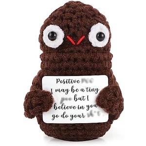 TOYMIS Mini Positive Poo Pocket Hug, 3.3inch Interesting Knitted Wool Poo Doll Creative Cute Inspirational Poo Doll for Birthday Gifts Party Decoration Encouragement, Pack 4