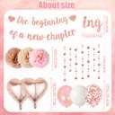 Congratulations The Beginning of a New Chapter Banner, Graduation Decorations Glitter Banners Rose Gold Garland Paper Pompoms, Farewell Party Supplies for Retirement Job Change Divorce Decoration