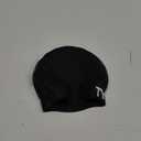 TYR Adult Wrinkle Free Silicone Swim Cap for Drag Reduction and Hair Protection (Black)