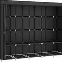 MOGELAFOO 83 Inch Wide Portable Closet Wardrobe, Clothes Storage Rack Organizer with Cover, 5 Clothes Hanging Rods and 10 Storage Shelves, Black, 83"W x 18"D x 66"H