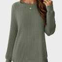 JUSTFASHIONNOW Womens Long Sleeve Shirts Trendy Sweaters Lightweight 2025 Casual Crewneck Fall Tunic Tops Loose Fit Dressy (Green, XL)