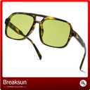 Retro Aviator Sunglasses for Women Men Trendy Classic 70s Square Aviator Sun Glasses Vintage Shades (A2 Green Leopard/Green)