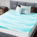 DUMOS Memory Foam Mattress Topper King, 2 Inch Thick Gel Infused Bed Toppers for Queen Size Bed, Soft Mattress Pads for Sleeper Sofa, RV, Camper, CertiPUR-US Certified, Blue