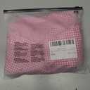 WDIRARA Women's Gingham Long Sleeve Blouse Tie Front Deep V Neck Summer Crop Tops Pink Large