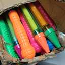 Wettarn 48 Pcs Crayon Water Guns Bulk 25" Long Range Water Tube Squirters Big Water Shooters Water Suction Gun Beach and Pool Toys for Summer Pool Party Water Game Boys Girls Adults