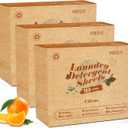 Poesie Laundry Detergent Sheets Citrus Scent 3 Pack 480 Sheets 240 Loads Zero Plastic Portable Green Package Liquid Less HE Washing Detergent Strips for Save Place Traveling
