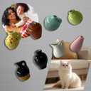2 x Mini Ceramic Vase Refrigerator Magnets, Small 3D Plant Vase, Refrigerator Decorative Accessories, Suitable for Desktop, Kitchen, Office Decoration (A)