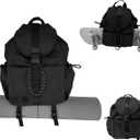 EKE Gym Yoga Tennis Backpack Sport Gift Versatile for Travel Commuting Swim Skateboard Badminton Casual Waterproof Women Men (Small 15in, Black)