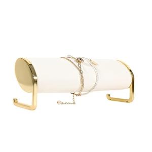 GemeShou Beige velvet bracelet display for selling, bangle organizer and storage for show, watch holder stand gold jewelry holder for woman【Long bracelet organizer-Beige】