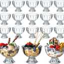 5oz Iced Cream Dessert Bowl, Vintage Footed Tulip Glass Dessert Cups, Cute Glass ware with Heavy Base, Drinking Cup for Sundae, Fruit, Ice Cream, Snack, Condiment, Holiday Party (18)