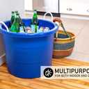 United Solutions Easy-Access Storage Rope Handle Tub, 19 Gallon, Blue, 2 Count (TU0335)