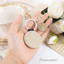 Framendino, Sublimation Blanks Keychain Linen Key Chains Transfer Rings for DIY Craft Making