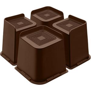 ANNKUT Bed Risers 8 Inch Heavy Duty, Furniture Risers for Bed Desk Table Sofa Couch,Oversized Bed Lifts Risers,Support up to 5000 Lbs(4 Pack Brown)