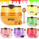 DMSKY 6 PCS Bee Lip Balm Lip Mask Honey Pot,Valentines Day Gifts,Propolis Lip Mask Overnight Moisturizing Lip Balm with Stick,Sleeping Lip Mask Prevention Dry & Cracked,Galentines Day Party Favors (Strawberry & Green Apple & Peach & Lemon & Honey & Grape)