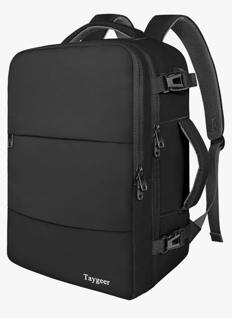 Taygeer Travel Laptop Backpack for Men Women, 15.6-inch Laptop Travel Backpack Suitcase, 35l Black Airplane Approved, with USB Charging Port, Lightweight, College, Luggage Bag, Mochila, for Business