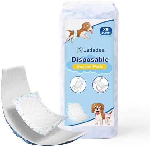 Ladadee Disposable Dog Diaper Liners Booster Pads for Male and Female Dogs, Doggie Diaper Inserts fit Most Types of Dog Diapers - Pet Belly Bands and Male Wraps